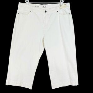 a.n.a. Women's High-Rise Wide Leg Stretch White Cropped Jeans Plus Size 20W NWT